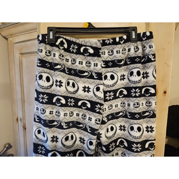 Nightmare Before Christmas Jack Skellington Striped Fleece Pajama Pants Wm Lg - Picture 5 of 5